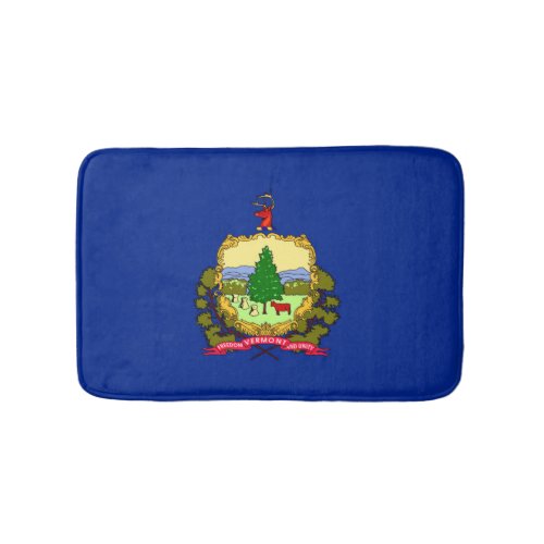 Vermont State Flag Design Bathroom Mat