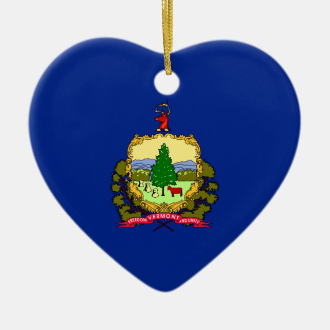 Vermont State Flag Design Ceramic Ornament (Front)
