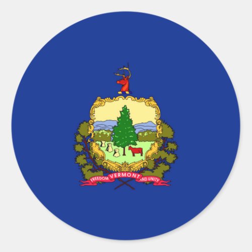 Vermont State Flag Design Classic Round Sticker