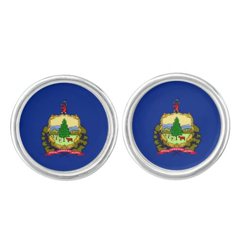 Vermont State Flag Design Decor Cufflinks