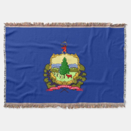 Vermont State Flag Design Decor Throw Blanket