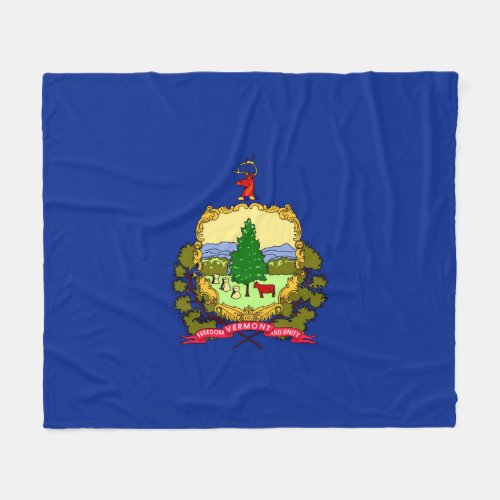 Vermont State Flag Design Fleece Blanket