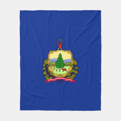 Vermont State Flag Design Fleece Blanket