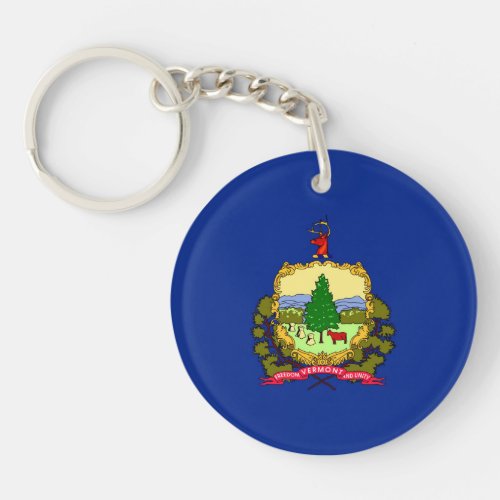 Vermont State Flag Design Keychain