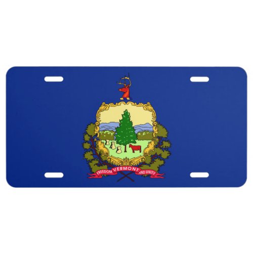 Vermont State Flag Design License Plate