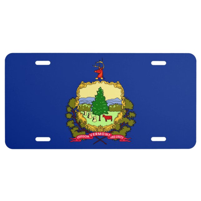 Vermont State Flag Design License Plate (Front)