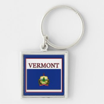 Vermont State Flag Design Premium Keychain by Americanliberty at Zazzle