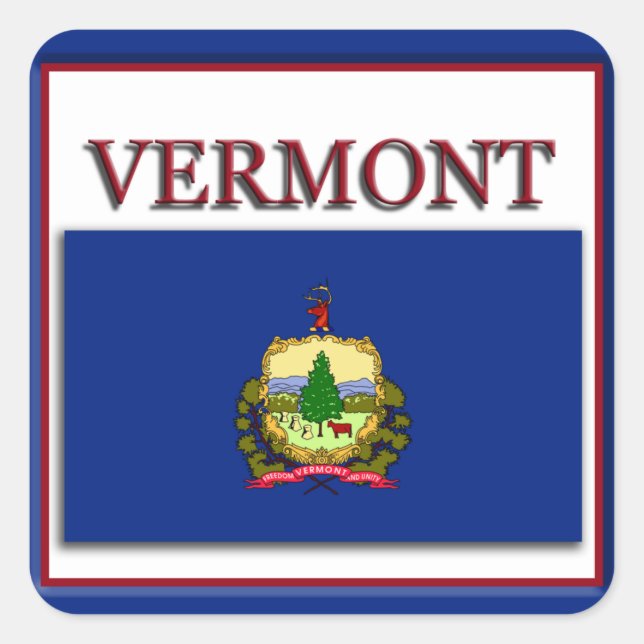 Vermont  State Flag Design Sticker (Front)