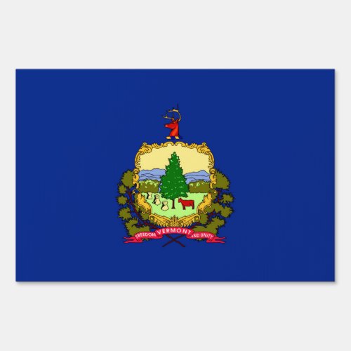 Vermont State Flag Design Yard Sign