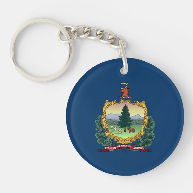 Vermont State Flag Keychain (Front)