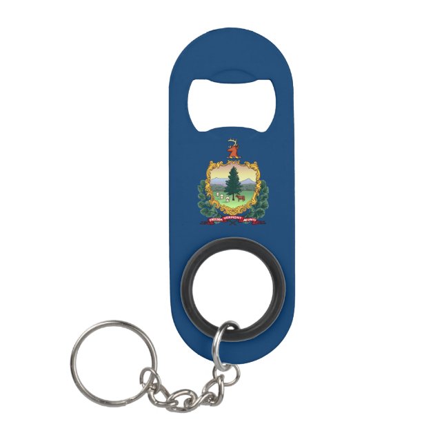 Vermont State Flag Keychain Bottle Opener (Front)