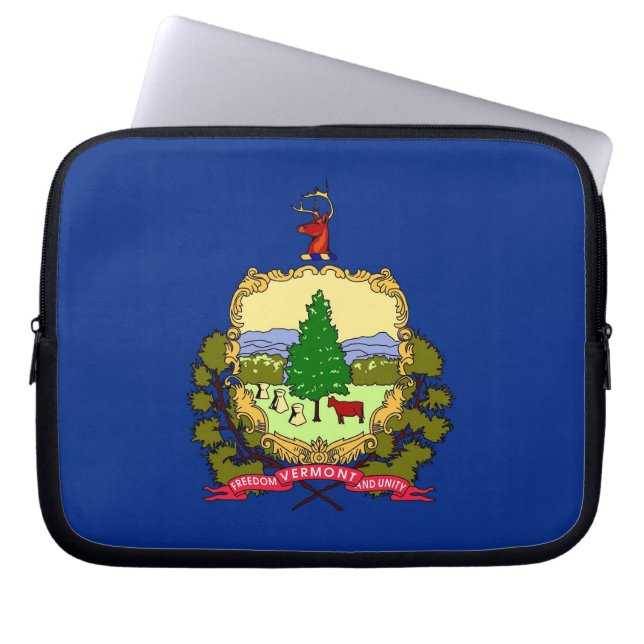 Vermont State Flag Laptop Sleeve (Front)