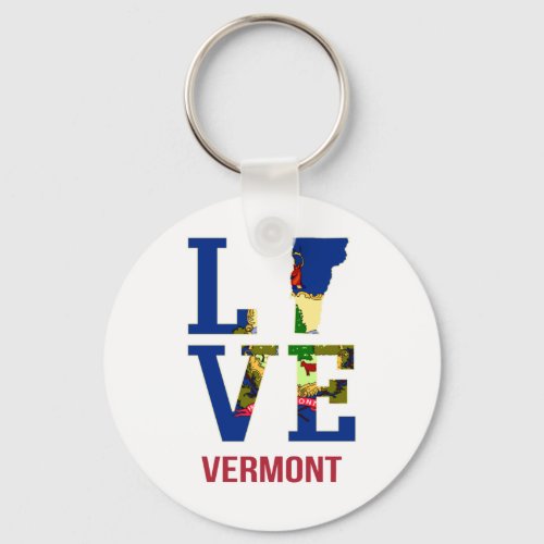 Vermont State Flag Love Keychain