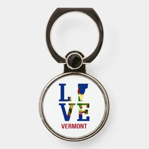 Vermont State Flag Love Phone Ring Stand