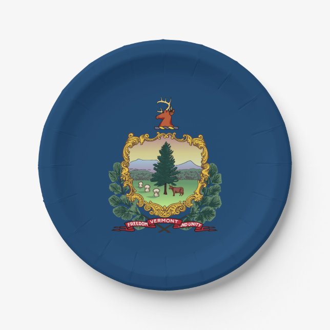 Vermont State Flag Paper Plates (Front)