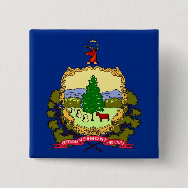Vermont State Flag Pinback Button (Front)