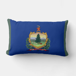 Vermont State Flag Print Patriotic Lumbar Pillow