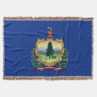 Vermont State Flag Print Patriotic Throw Blanket