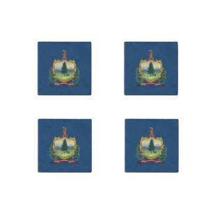 Vermont State Flag Stone Magnet