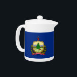 Vermont State Flag Teapot<br><div class="desc">Add a touch of Vermont pride to your tea time with our exclusive teapot featuring the flag of Vermont! Crafted with meticulous attention to detail, this teapot is more than just a functional item; it’s a celebration of Vermont’s heritage and cultural pride. The elegant design prominently displays the iconic Vermont...</div>