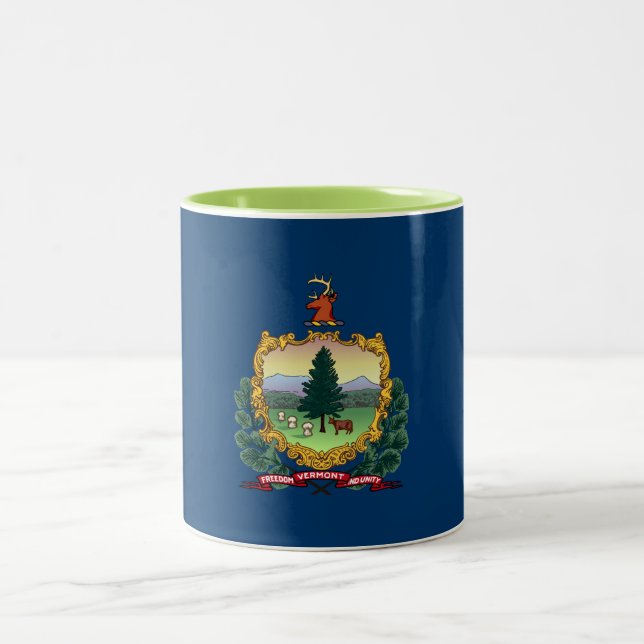 Vermont State Flag Two-Tone Coffee Mug (Center)