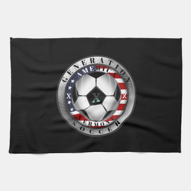 Vermont State Generation X American Soccer Kitchen Towel (Horizontal)