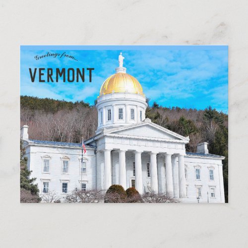 Vermont State House in Montpelier Vermont Postcard
