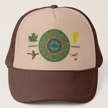Vermont State Mandala Hat 2 by TravelingMandalas at Zazzle
