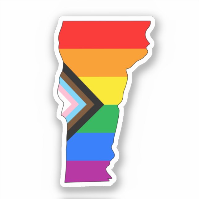 Vermont State Pride LGBTQ Progress Pride Sticker (Front)