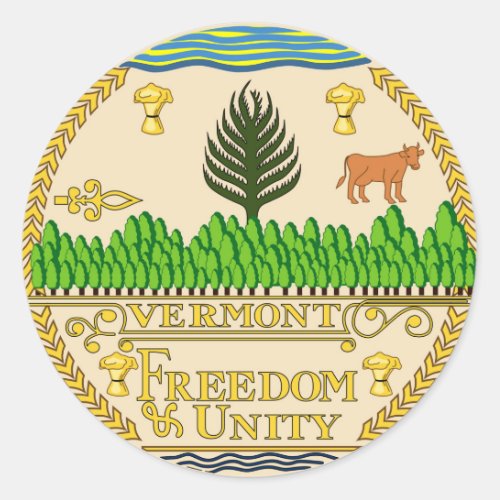 Vermont state seal america republic symbol flag us