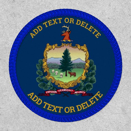 VERMONT STATE SEAL custom add text Patch