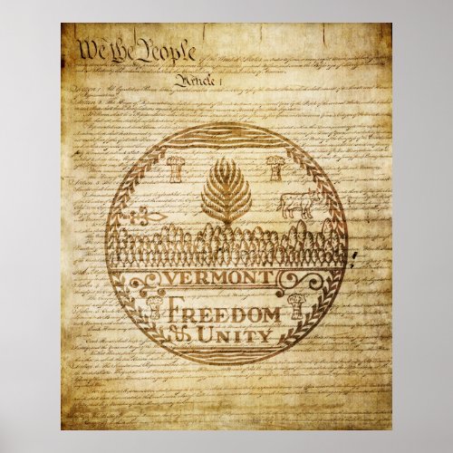 Vermont State Seal Poster