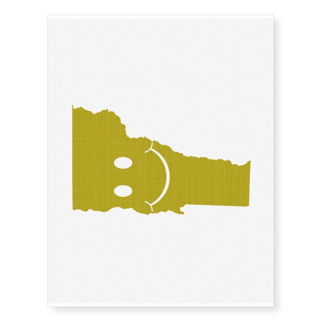 Vermont State Shape Smiley Face Temporary Tattoos (Front)