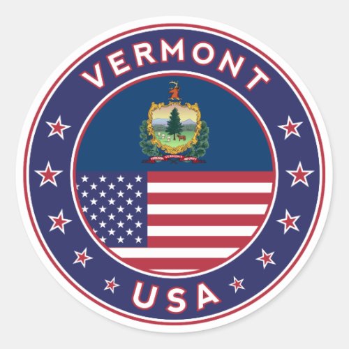 Vermont sticker phone case tote bag wall clock classic round sticker