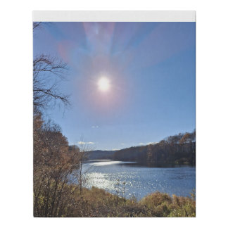 Vermont Sunny Fall River Faux Canvas Print