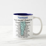 Vermont Symbols &amp; Map Two-tone Coffee Mug at Zazzle