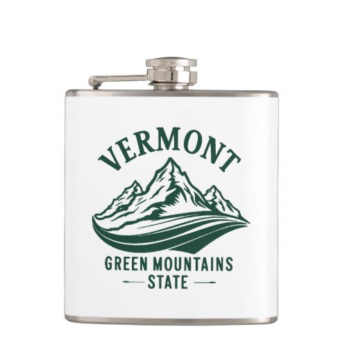 Vermont The Green Mountain State Flask