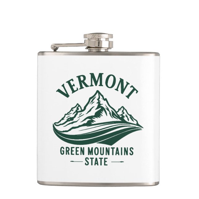 Vermont The Green Mountain State Flask (Front)