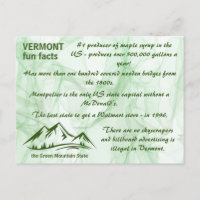 Vermont, the Green Mountain State Fun Facts