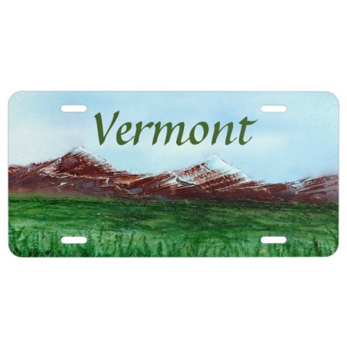 Vermont the Green Mountain State License Plate