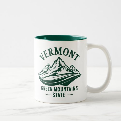 Vermont The Green Mountain State Two_Tone Coffee Mug