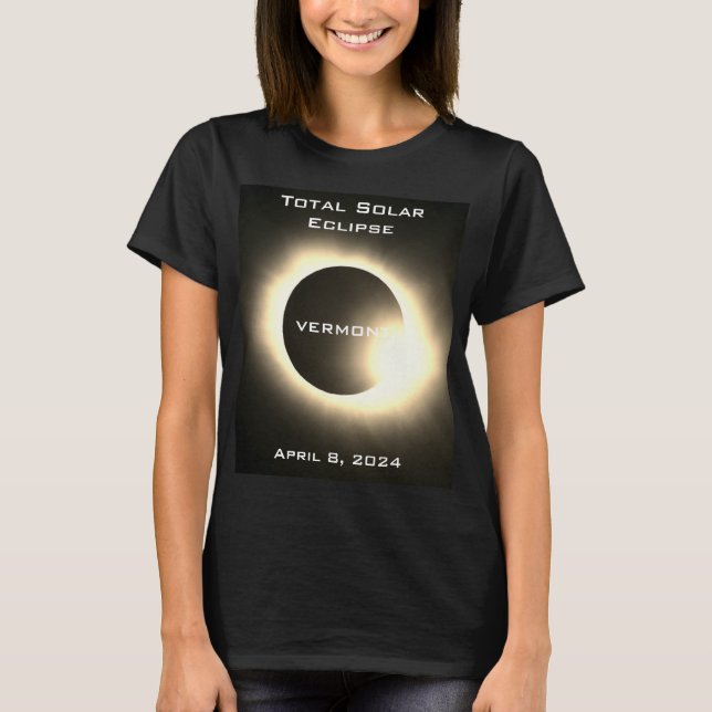 VERMONT Total solar eclipse April 8, 2024 T-Shirt (Front)