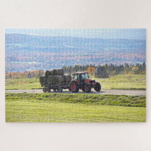 Vermont Tractor Hauling Hay Bales Jigsaw Puzzle