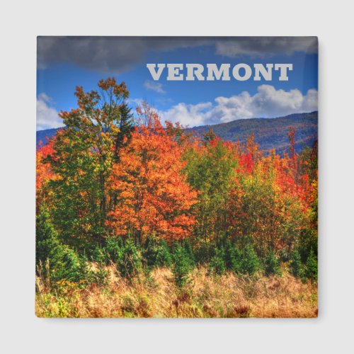 Vermont Travel Magnet showing the color changes of