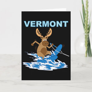 Vermont Water Skiing Moose Moose Lake Vacation Card