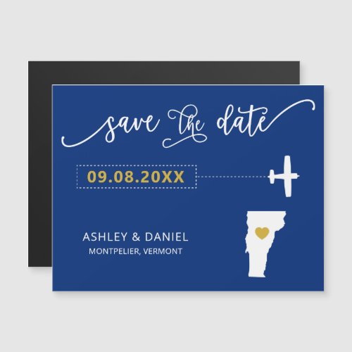 Vermont Wedding Save the Date Card Map Magnetic Invitation