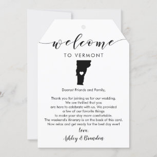 Vermont Wedding Welcome Tag, Letter and Itinerary