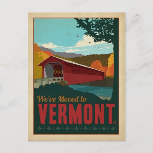 Vermont  Weve Moved Invitation Postcard
