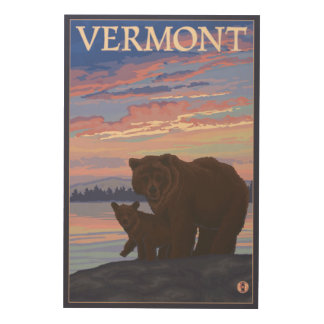 VermontBear and Cub Wood Wall Art