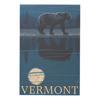 VermontBear in the Moonlight Wood Wall Decor